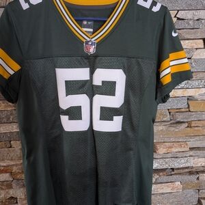 Green Bay Packers Jersey with Number 52.  Size L